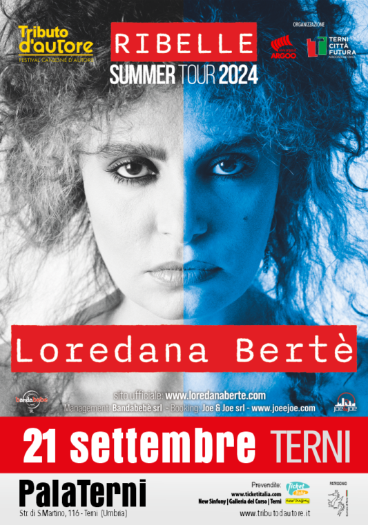 Poster Loredana Bertè a Terni in Umbria